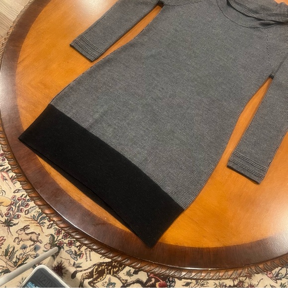 Toad & Co Merino Wool Uptown Sweater Dress Gray/Black Large Cowl Long-Sleeve - Picture 14 of 16